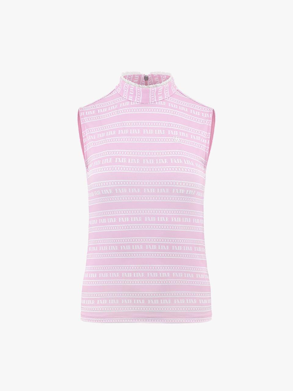 FAIRLIAR GOLF Logo Pattern Sleeveless Slim Fit T-shirt [Pink]