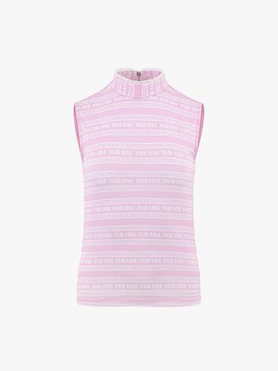 FAIRLIAR GOLF Logo Pattern Sleeveless Slim Fit T-shirt [Pink]