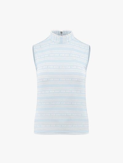 FAIRLIAR GOLF Logo Pattern Slim Fit Lace Detail T-shirt [GREEN]
