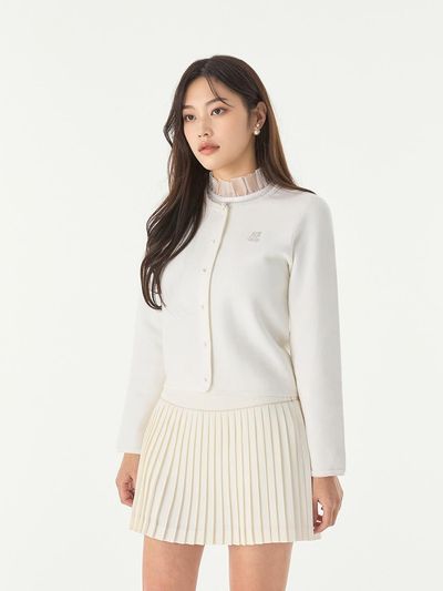FAIRLIAR GOLF Pearl Ribbon Jacket Cardigan Golf [White]