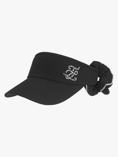 FAIRLIAR GOLF Pearl Ribbon Lightweight UV Protection Visor [Black]