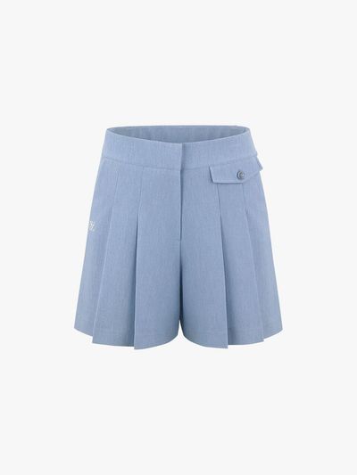 FAIRLIAR GOLF Pleated A-line Versatile Culottes [Light Blue]