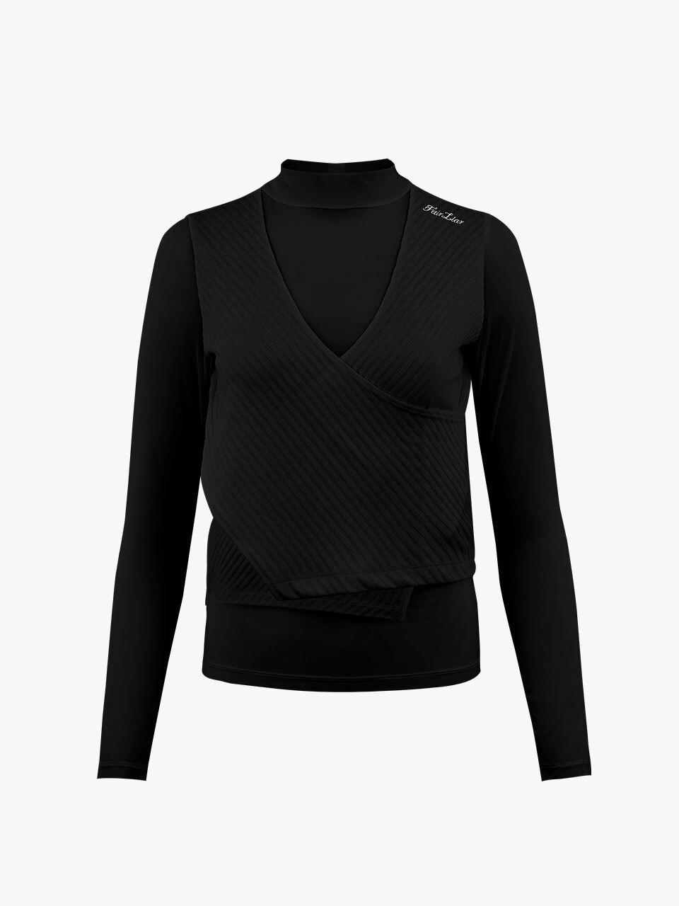 FAIRLIAR GOLF Ribbed Layered Cooling UV Protection T-shirt [Black]