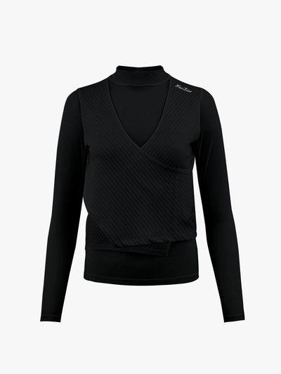 FAIRLIAR GOLF Ribbed Layered Cooling UV Protection T-shirt [Black]