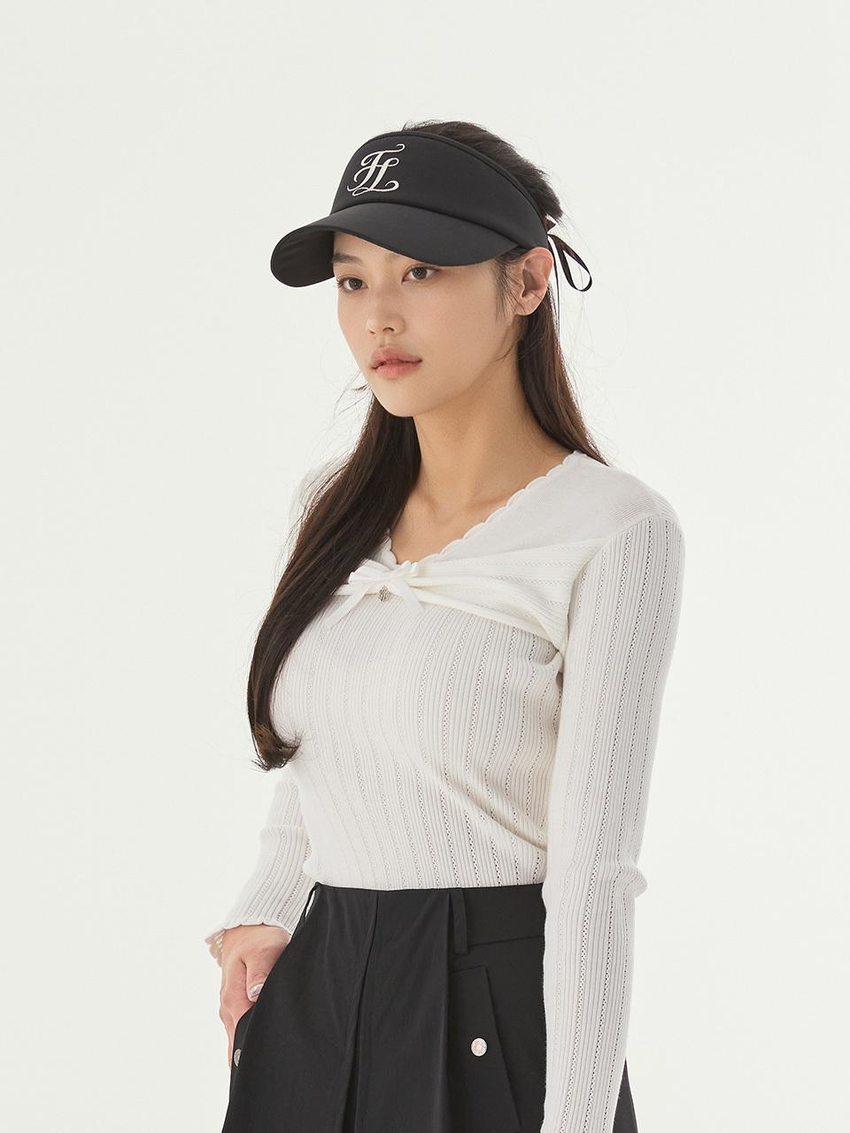 FAIRLIAR GOLF Ribbon Shirring Knit Golf [WHITE]