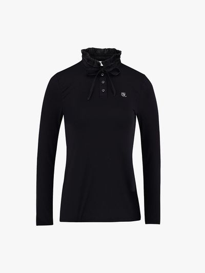 FAIRLIAR GOLF Shirring Ribbon High-Neck T-shirt Golf (Black)