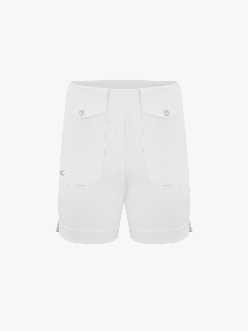 FAIRLIAR GOLF Slim Fit Water-Repellent Pocket Knee-Length Shorts [Beige]