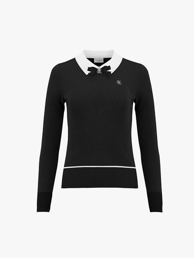 FAIRLIAR GOLF Stand Collar Rayon Blend Knit [Beige]