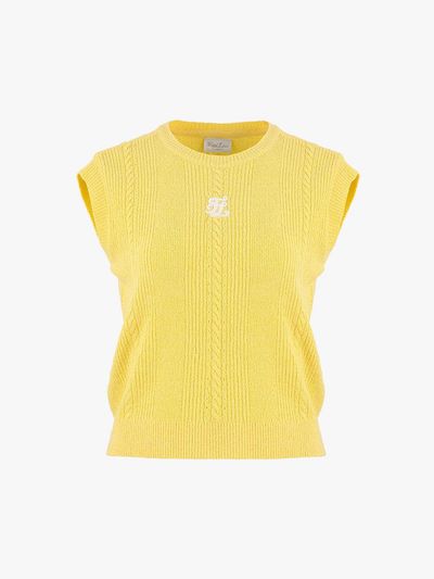 FAIRLIAR GOLF Terry Knit Drop-shoulder Loose Fit Vest [Yellow]