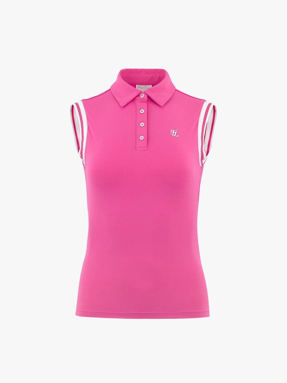 FAIRLIAR GOLF UV Protection Slim Fit Sleeveless T-shirt [Dark Pink]