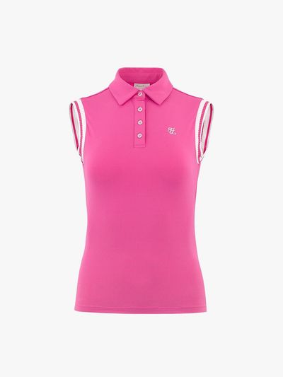 FAIRLIAR GOLF UV Protection Slim Fit Sleeveless T-shirt [Dark Pink]