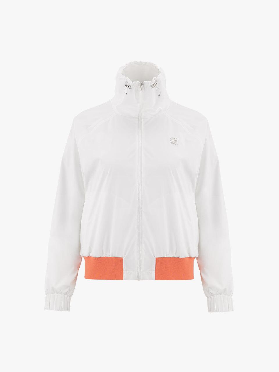 FAIRLIAR GOLF Water-repellent Loose Fit Bottom Contrast Jumper [White)
