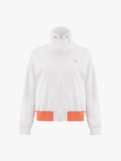FAIRLIAR GOLF Water-repellent Loose Fit Bottom Contrast Jumper [White)