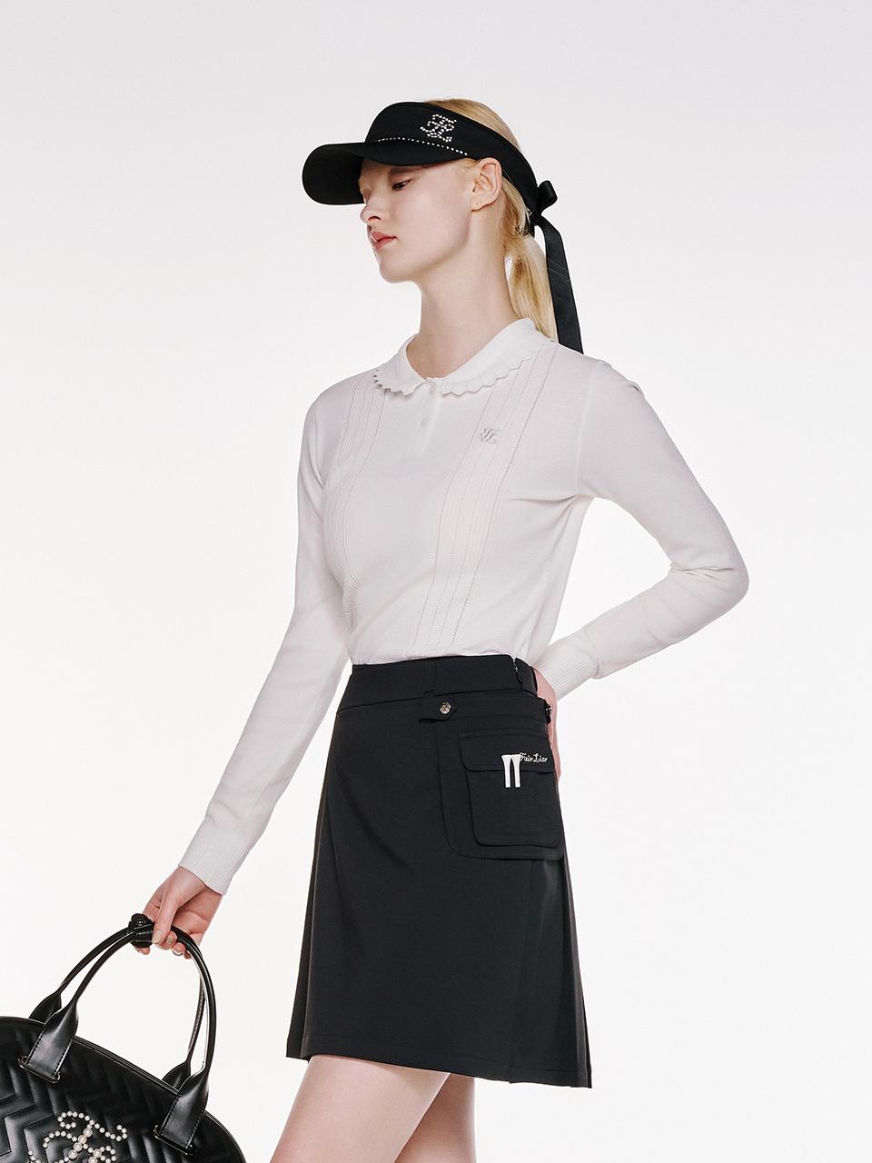 FAIRLIAR GOLF Wave Collar Slim Fit Knit [Beige]