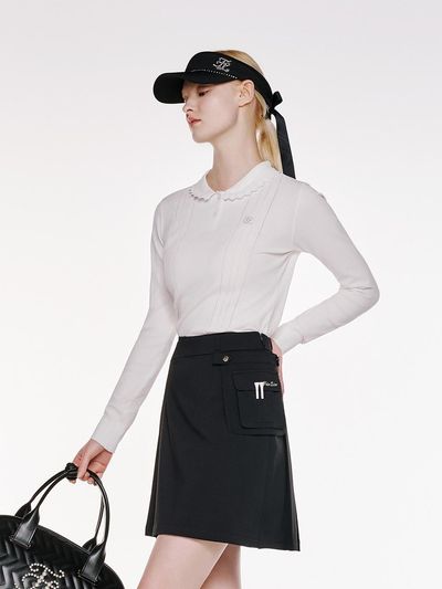 FAIRLIAR GOLF Wave Collar Slim Fit Knit [Beige]
