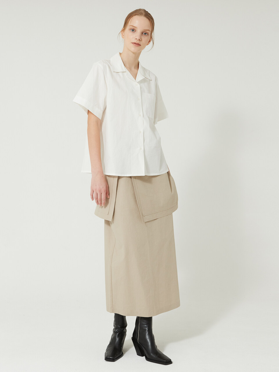 Faithful Belt Long Skirt (Beige)