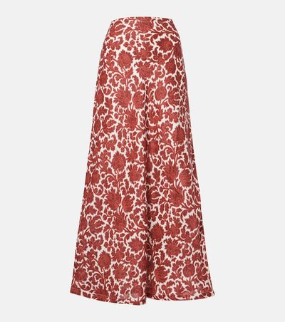 Faithfull Faithfull Antibes printed linen maxi skirt