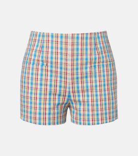 Faithfull Faithfull Aurora checked cotton and linen shorts