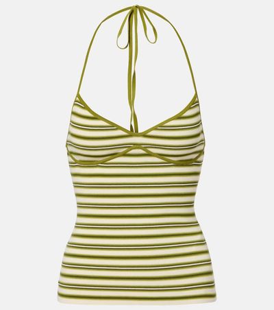 Faithfull Faithfull Citara striped halterneck cotton-blend top