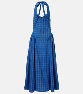 blue dresses bridesmaid Emmaretta Cotton Midi Dress by DÔEN