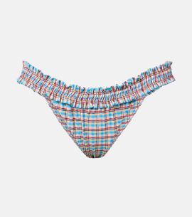 Faithfull Faithfull Esterel checked ruffled bikini bottoms
