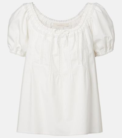 Faithfull Faithfull Galle lace-trimmed cotton top