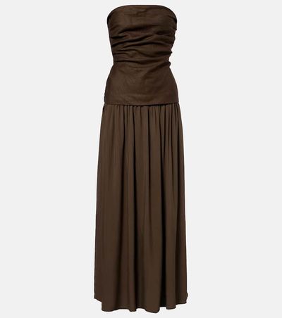 Faithfull Faithfull Hedy draped linen maxi dress
