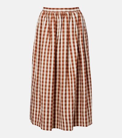 Faithfull Faithfull Ida gingham linen midi skirt