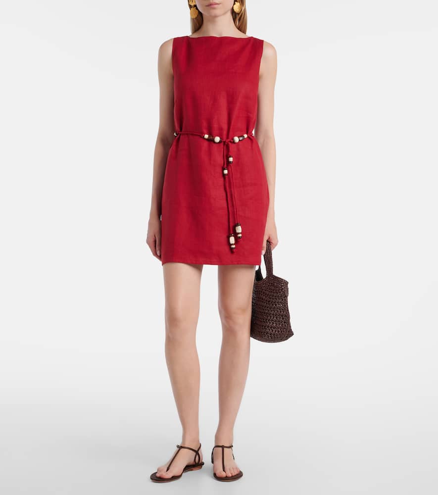 knee length dresses for ladies FAITHFULL THE BRAND | Almero Cut-Out Linen Mini Dress main image 1