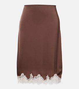 Faithfull Faithfull Marisol lace-trimmed midi skirt