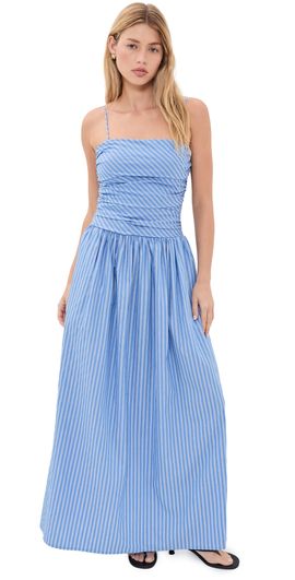 FAITHFULL FAITHFULL Portlligat Maxi Dress Joao Stripe Azulejo Blue