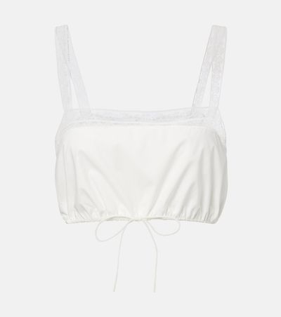 Faithfull Faithfull Renee lace-trimmed cotton crop top