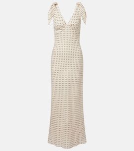 Faithfull Faithfull Solana polka-dot linen maxi dress
