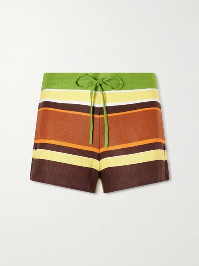 FAITHFULL Miel striped linen shorts