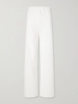 FAITHFULL Mora broderie anglaise straight-leg pants