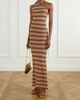 FAITHFULL Naia one-shoulder striped metallic crochet-knit maxi dress - 2