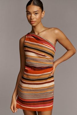 Faithfull Simona 100% Linen One-Shoulder Mini Dress