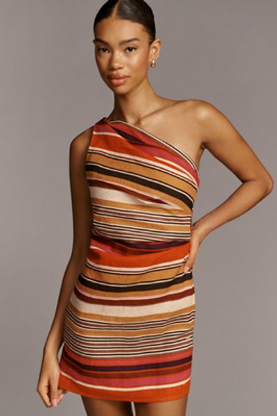 Faithfull Simona 100% Linen One-Shoulder Mini Dress