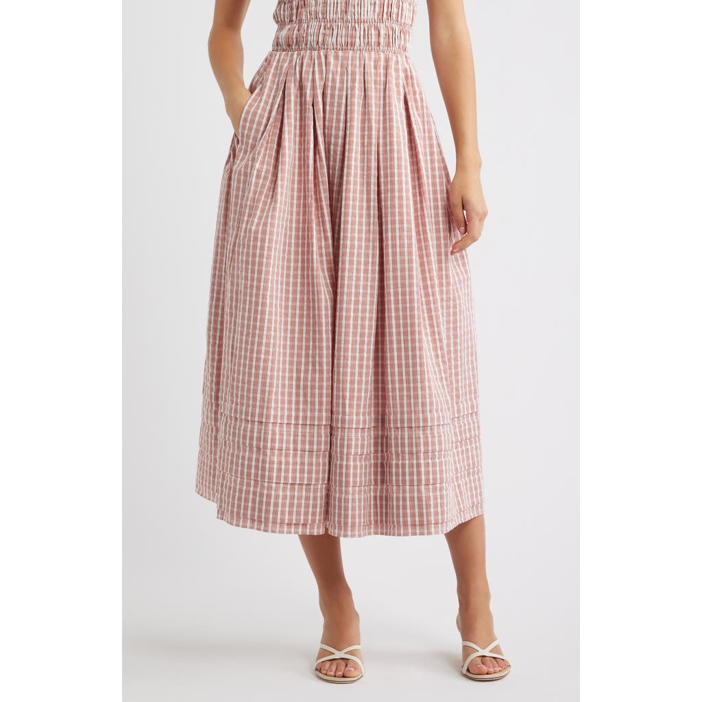 Faithfull the Brand Faithfull the Brand Cales Gingham Check Cotton Midi Skirt