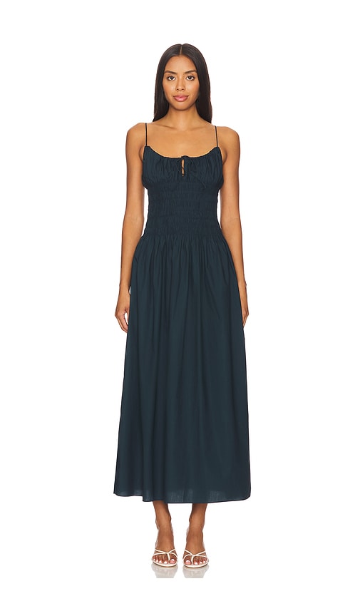 knee length dresses for ladies Floral Midi Dress with V-Neck Puff Sleeves & Empire Waist Floral / 4 main image 1