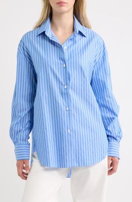 Faithfull the Brand Faithfull the Brand En Vau Oversized Striped Cotton Shirt