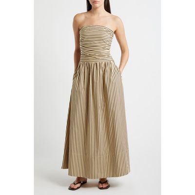Faithfull the Brand Faithfull the Brand Vera Striped Strapless Cotton Maxi Dress
