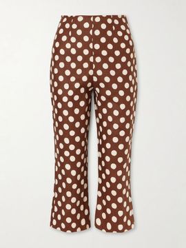 FAITHFULL Valeria polka-dot linen straight-leg capri pants