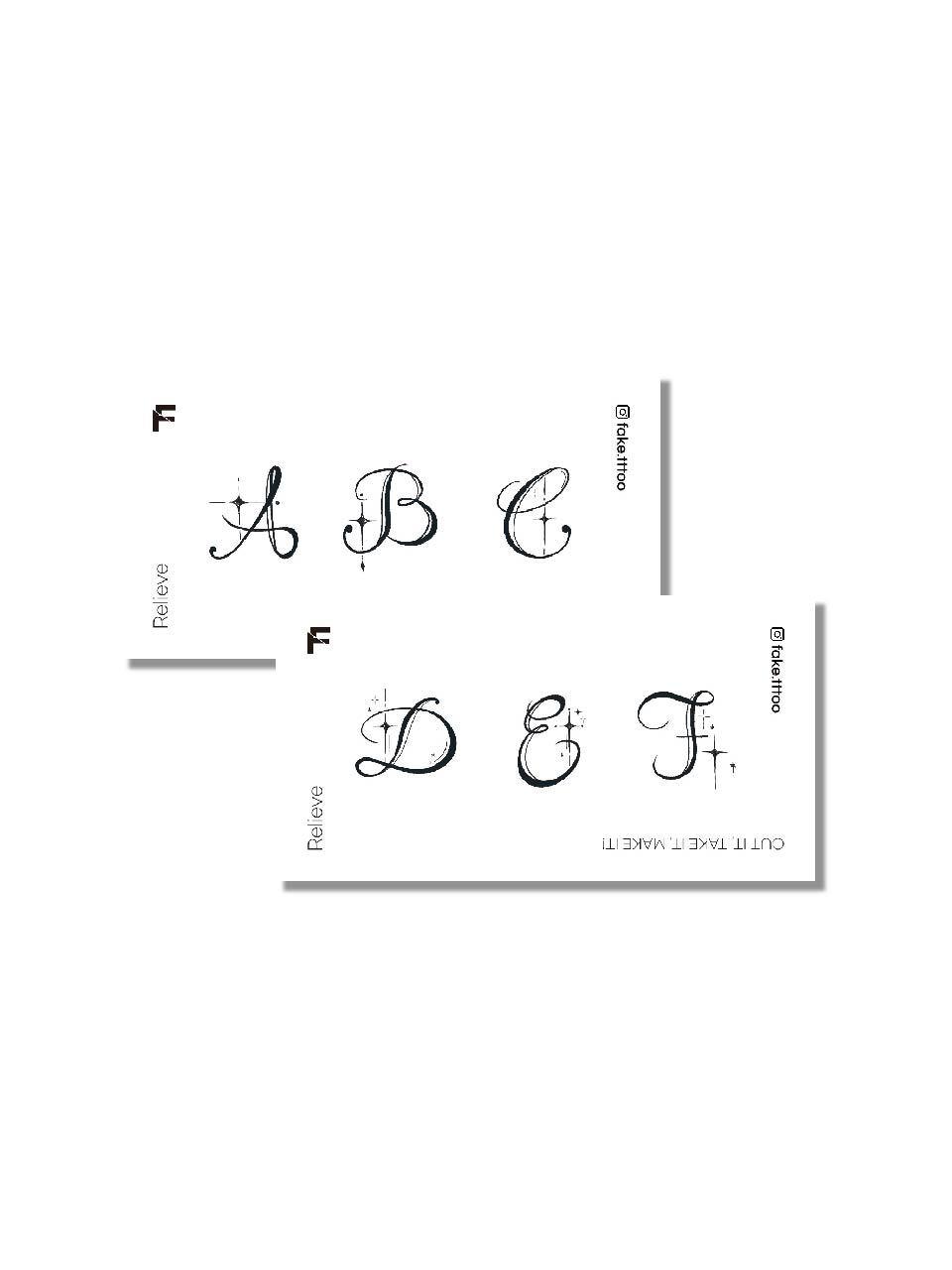 FAKE.TTT A F initial tattoo sticker set