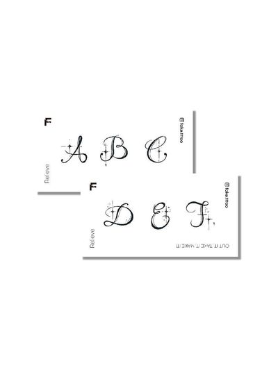 FAKE.TTT A F initial tattoo sticker set