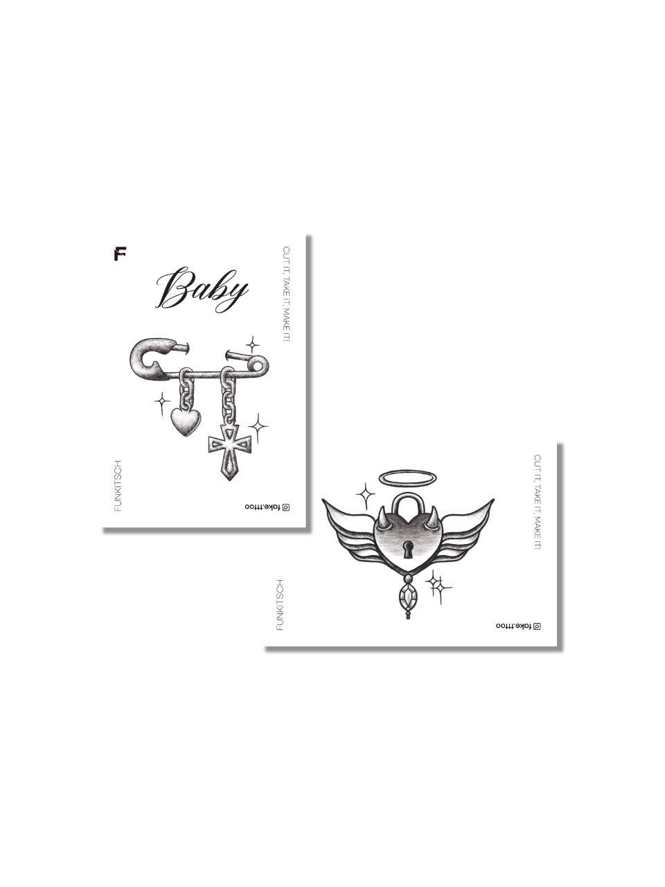 FAKE.TTT BB and Lock Tattoo Sticker Set