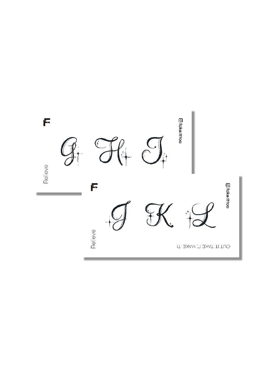 FAKE.TTT G L initial tattoo sticker set