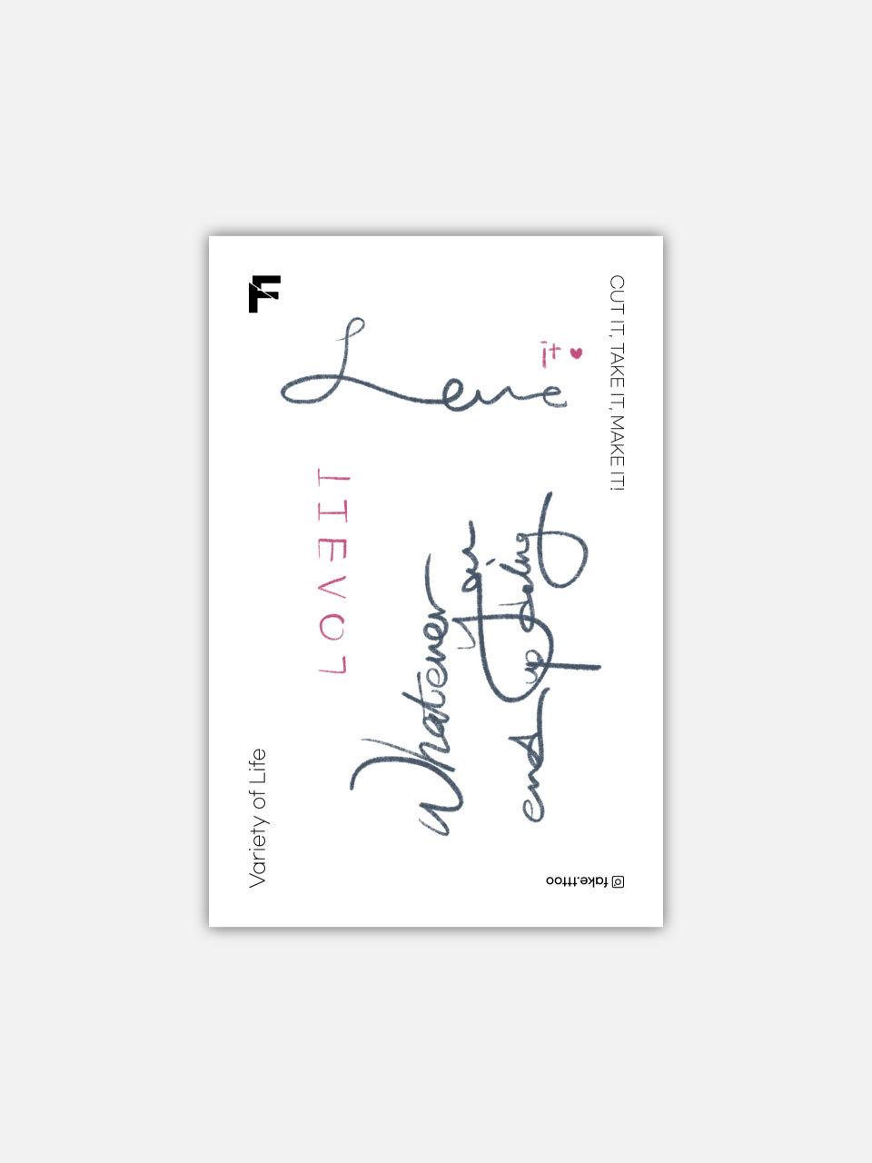 FAKE.TTT Love it tattoo sticker