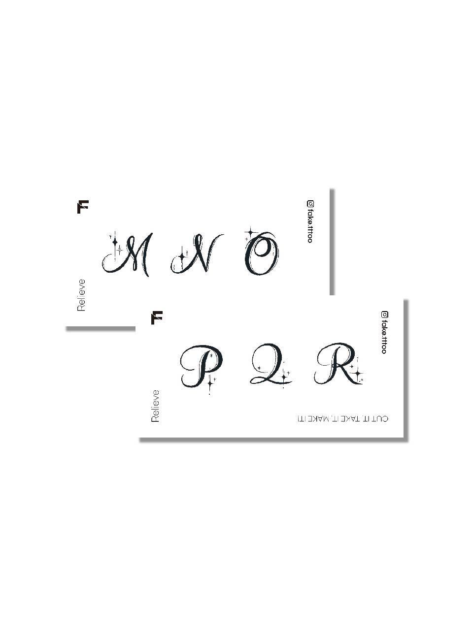 FAKE.TTT M R initial tattoo sticker set