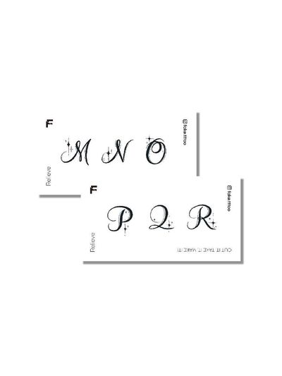 FAKE.TTT M R initial tattoo sticker set